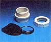 The lens is made from a magnifying glass and a PVC pipe section.